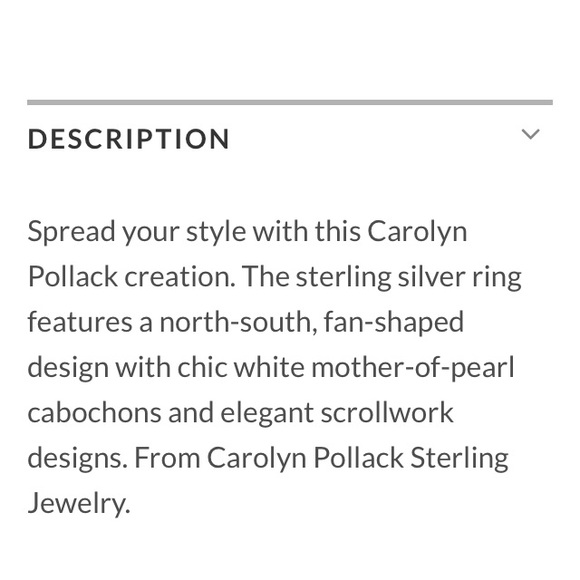 Carolyn Pollack Trumpet Vine SS Mother Pearl Ring - Picture 8 of 8